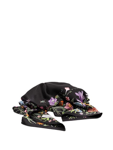 foulard gucci flora nero|gucci floral dresses.